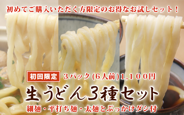 【初回限定】生うどん3種セット